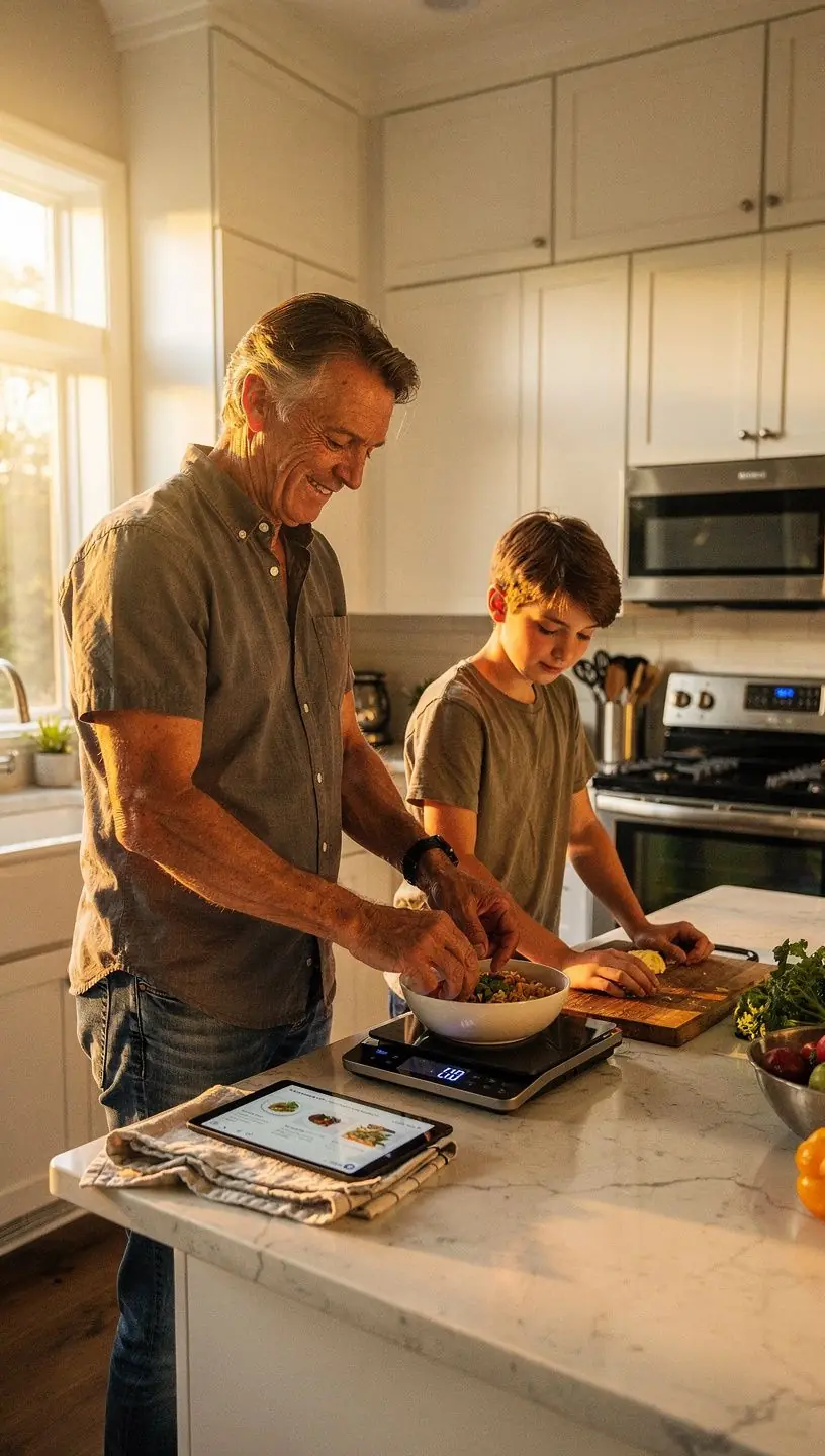 Person organizing a simplified daily routine planner.